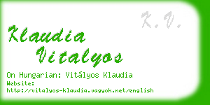 klaudia vitalyos business card
